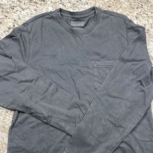 Mens Gray long sleeve pocket shirt